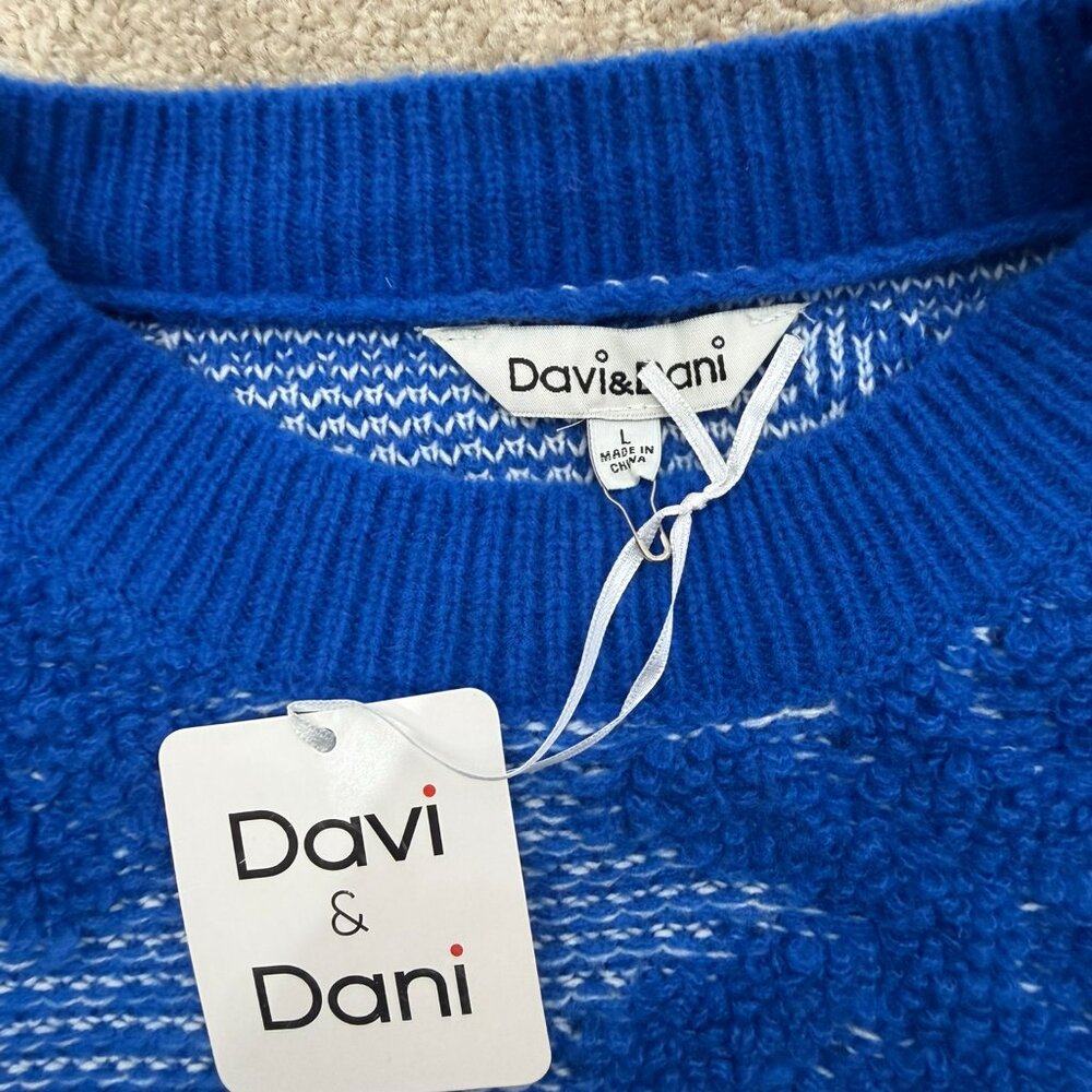 Davi & Dani NEW 3D Flower Texture Round Neck Drop… - image 6